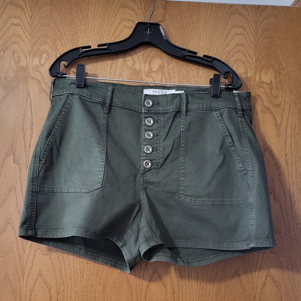 Torrid Dark Green First At Fit Jean Shorts NEW 14 & 24 available!